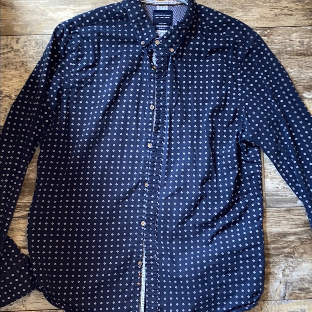 Blue Denim and Flower button down